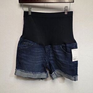Sonoma Goods For Life Maternity Denim Shorts Full Cover Belly Band Size 6